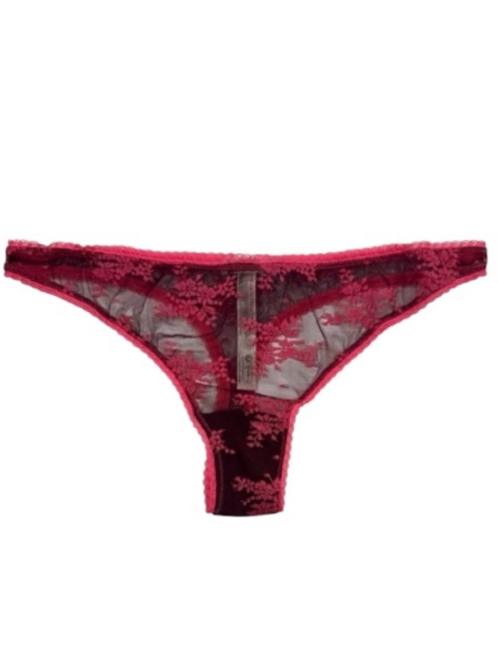 NWOT FREE PEOPLE Intimately Sexy Sheer Black Hot Pink Thong Medium
